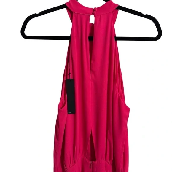 Krisa Asymmetrical Flare Halter Mini Dress in Freesia -  threedaughtersproperties.com
